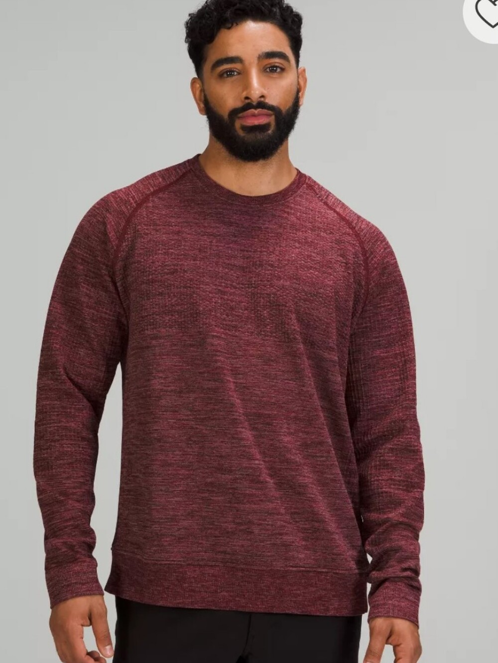 Lululemon Men's Engineered Warmth Long Sleeve Crew Sweater Burgundy